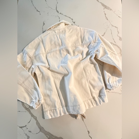 NWT LNDN Quarter Zip Denim Pullover/Jacket In Natural Cream XS - Picture 14 of 15